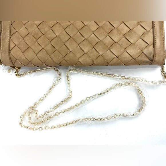 Urban Expressions Tan Rectangular Crossbody/Clutch/Wristlet Bag Chain Strap NEW - Picture 5 of 12